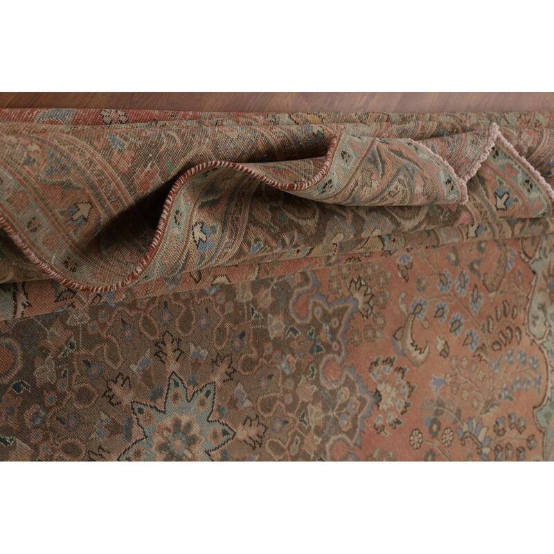 Floral Tabriz Persian Area Rug Handmade Living Room Wool Carpet - 9'8"x 12'7"