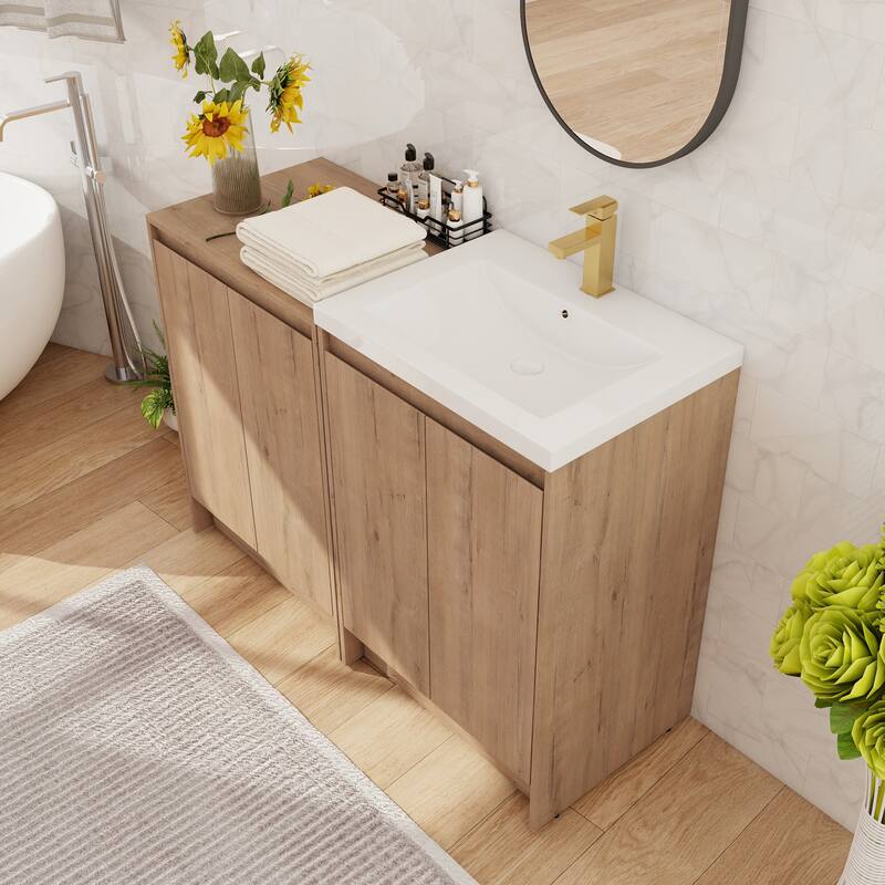 Beingnext 24''/36''/48''/60''/72'' Bathroom Vanity with Sink, Freestanding Bathroom Vanity with Doors And Adjustable Shelf