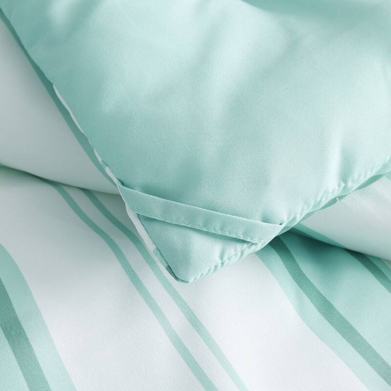 Year-Round Printed Stripe Microfiber Comforter Set