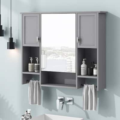 35'' x 28'' Modern Bathroom Wall Cabinet with Mirror