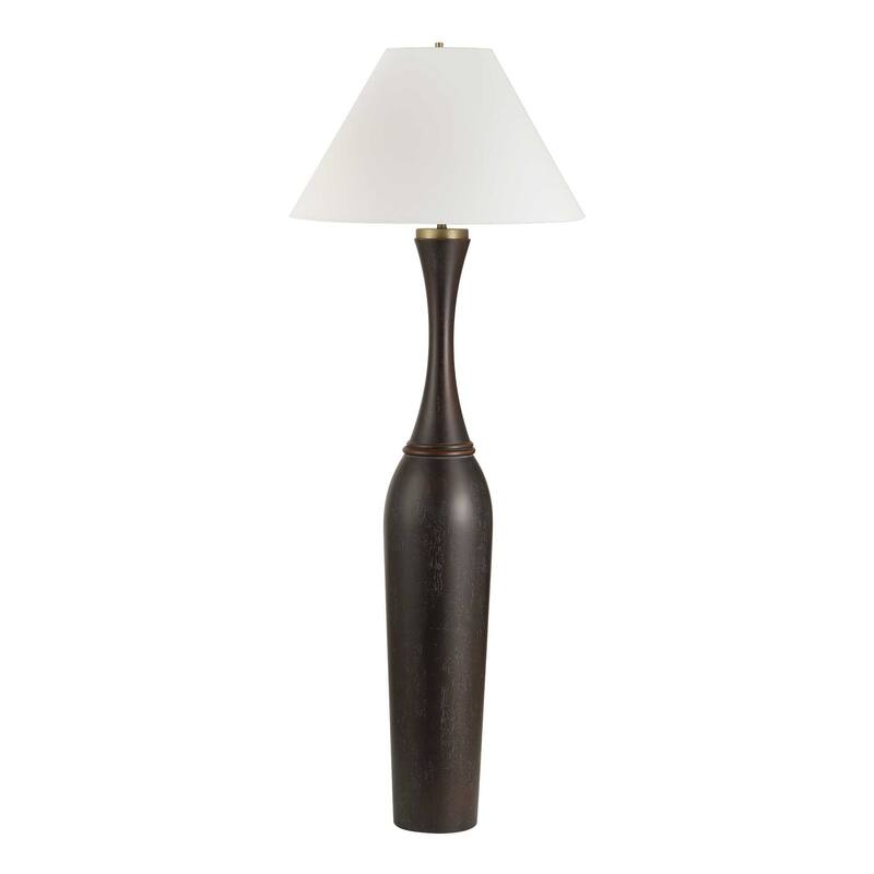 Uttermost Pravin Dark Wood Floor Lamp - 24.5"W x 24.5"D x 64"H