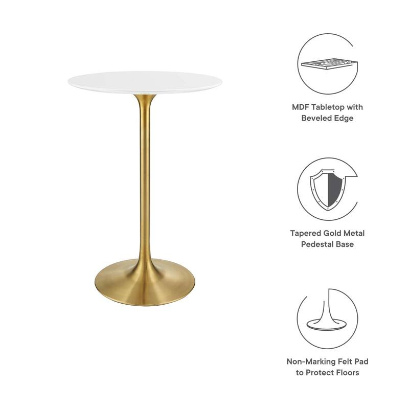 28" Wood Top Bar Table