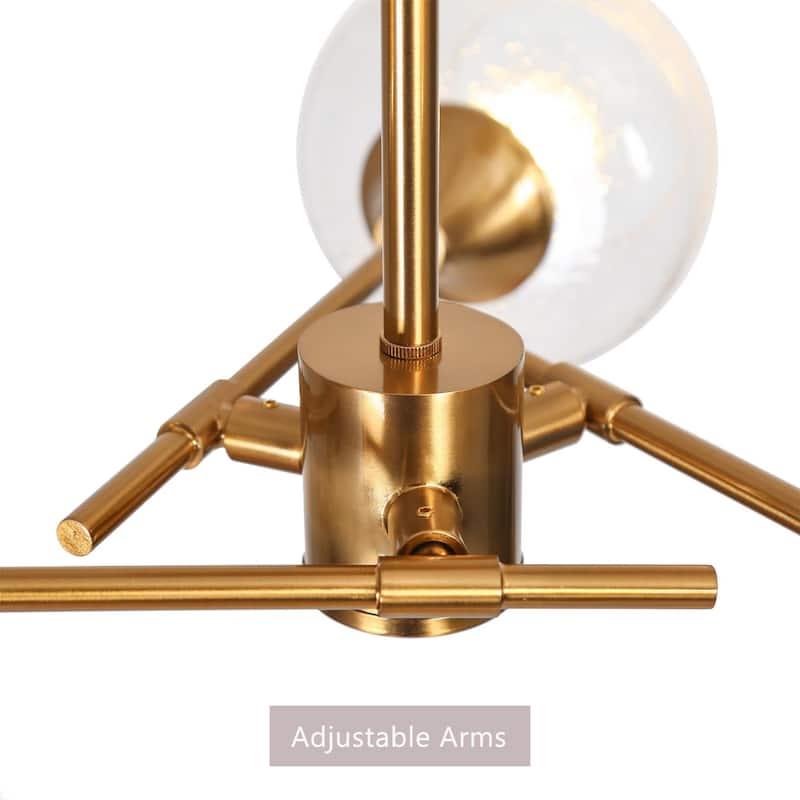 Mid-century Modern 3-light Adjustable Semi-flush Mount Sputnik Wine Glass Dimmable Ceiling Lights - D20'' * H10.5''