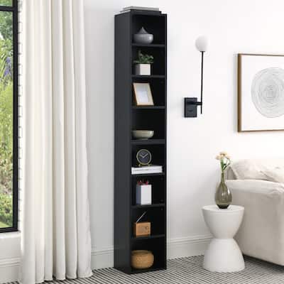 Storage Cabinet Tall Narrow Bookcase Display Bookshelf CD DVD Slim Storage - 11.6"L*9.3"W*70.9"H Inch