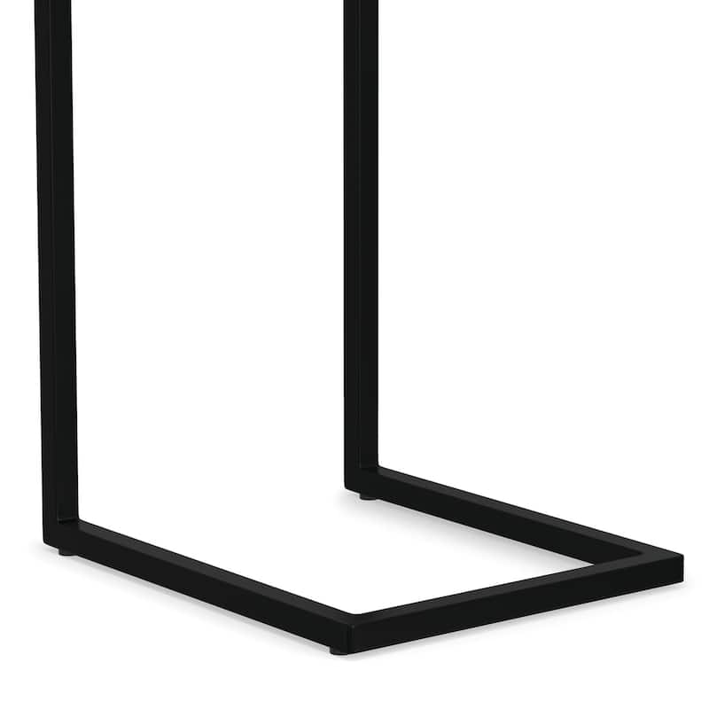 WYNDENHALL Rhonda SOLID MANGO WOOD and Metal 20 inch Wide Rectangle Industrial Wide C Side Table