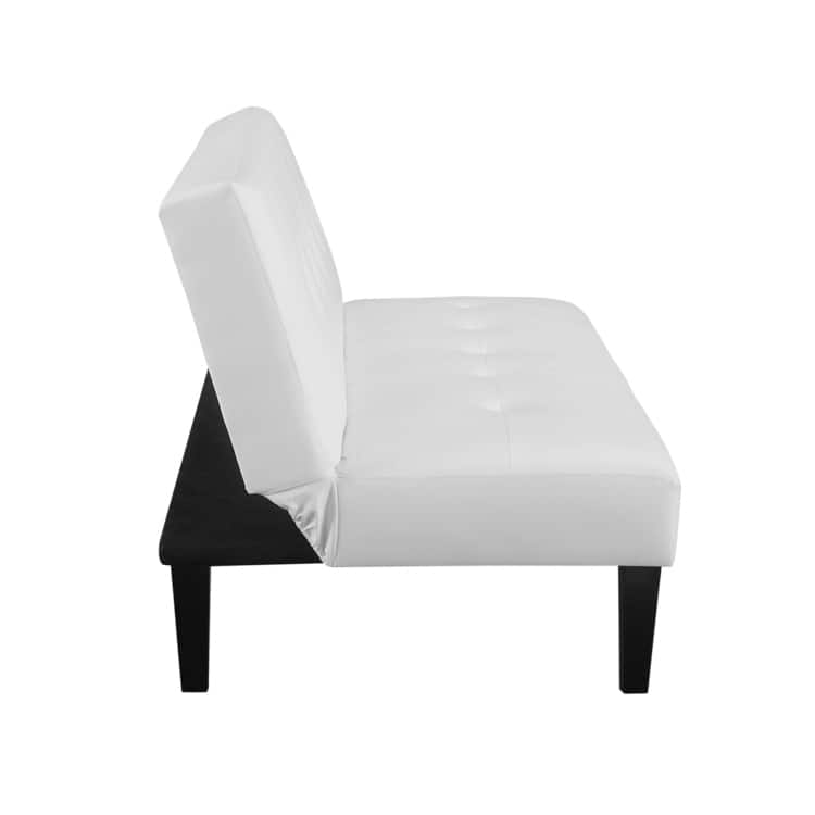 Modern Futon Sofa Bed, Convertible Couch with Wooden Legs, Recliner