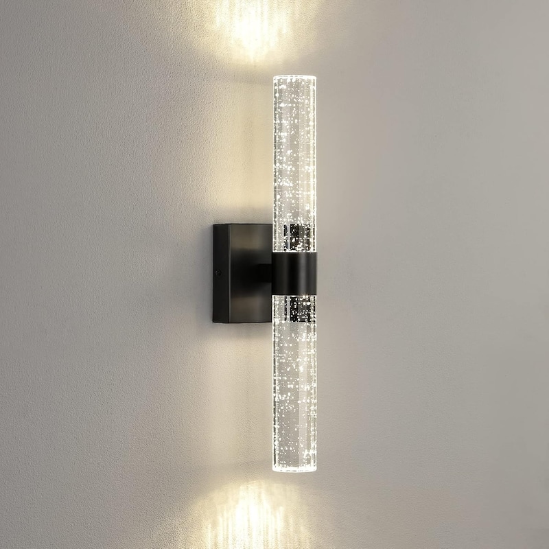 Led vanity light black wall light metal, crystal kitchen light