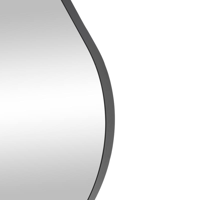 CosmoLiving by Cosmopolitan Black Metal Wavy Abstract Wall Mirror