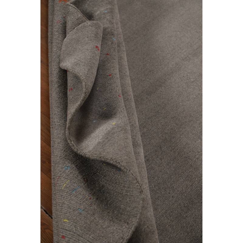 Hand Knotted Oriental 100% Wool Carpet Tribal Tribal Greys & Charcoal Gabbeh Area Rug - 10' 2'' X 8' 5''
