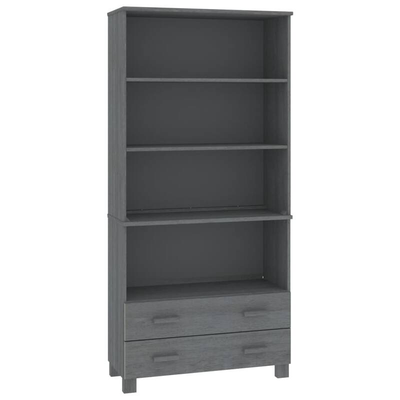 vidaXL Drawer Cabinet Bookshelf with Storage Shelves HAMAR Solid Wood Pine - 33.5" x 13.8" x 70.9"