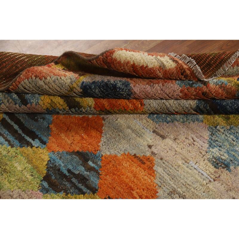 Trellis Moroccan Oriental Area Rug Handmade Multi-Color Wool Carpet - 6'9" x 10'0"