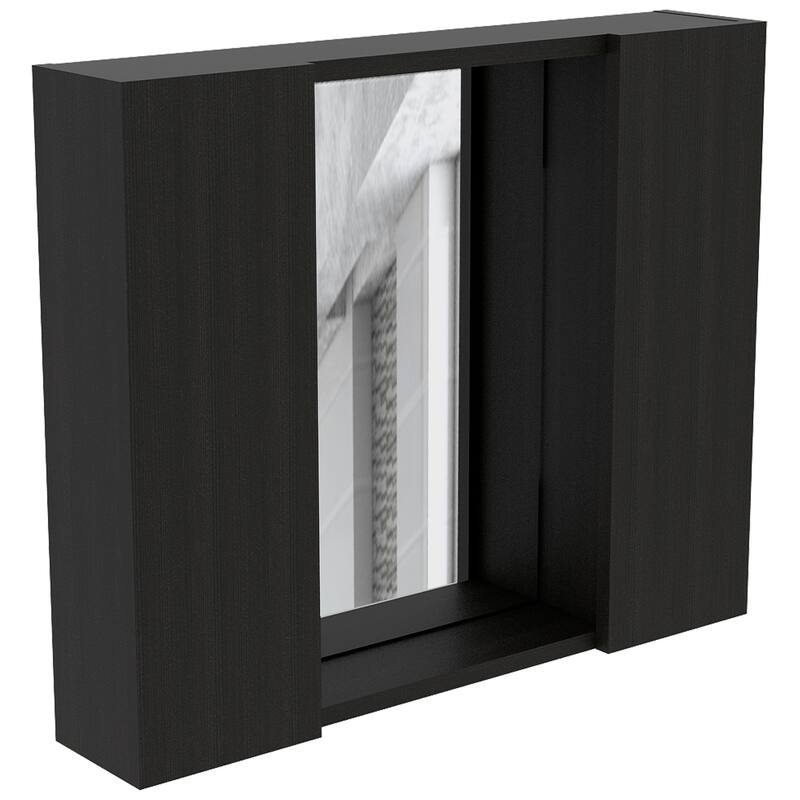 Medicine Cabinet, Double Door, Mirror, One External Shelf