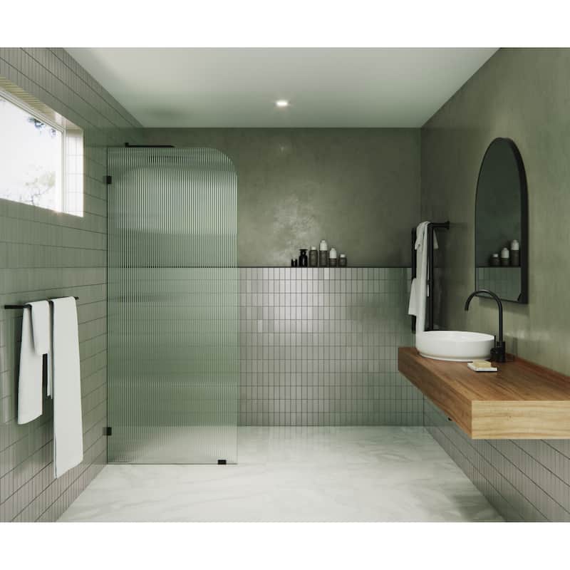 Glass Warehouse FL-RAD-30-L Aurora 78" High x 30" Wide Shower Screen