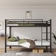 preview thumbnail 13 of 31, Twin Over Twin Metal Bunk Bed, Low Profile, Ladder, High Guardrail