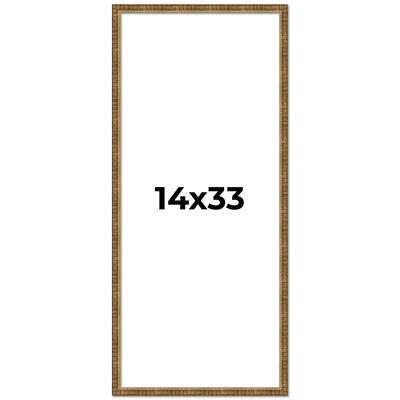 14x33 Frame Gold Solid Wood Picture Frame - Complete Modern Photo