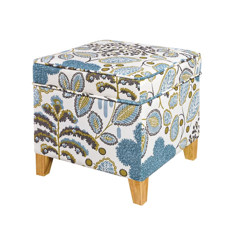 Adeco Square Storage Ottoman 17 inch Footstool