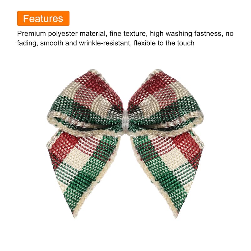 80Pcs Mini Gingham Ribbon Bow 1" Checkered Ribbon Bows