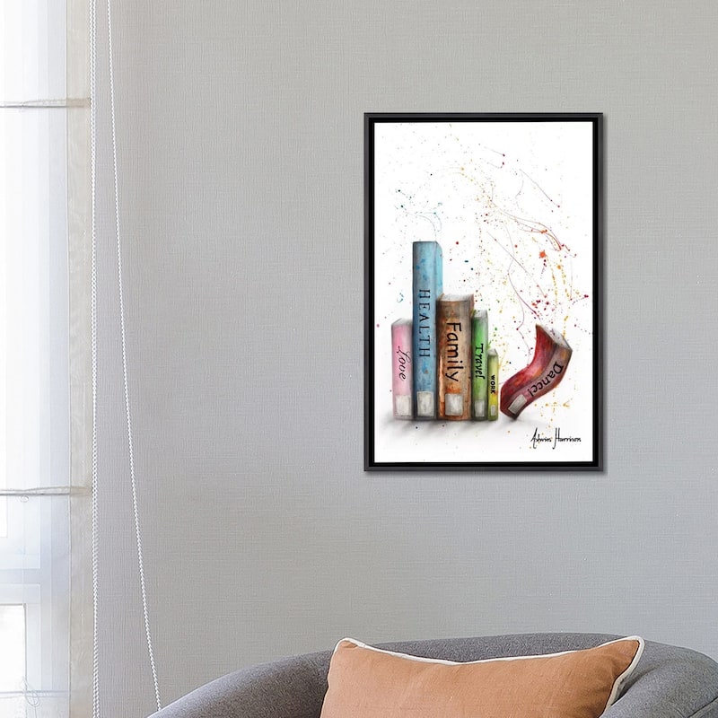 iCanvas "Life Dance Books" by Ashvin Harrison Framed