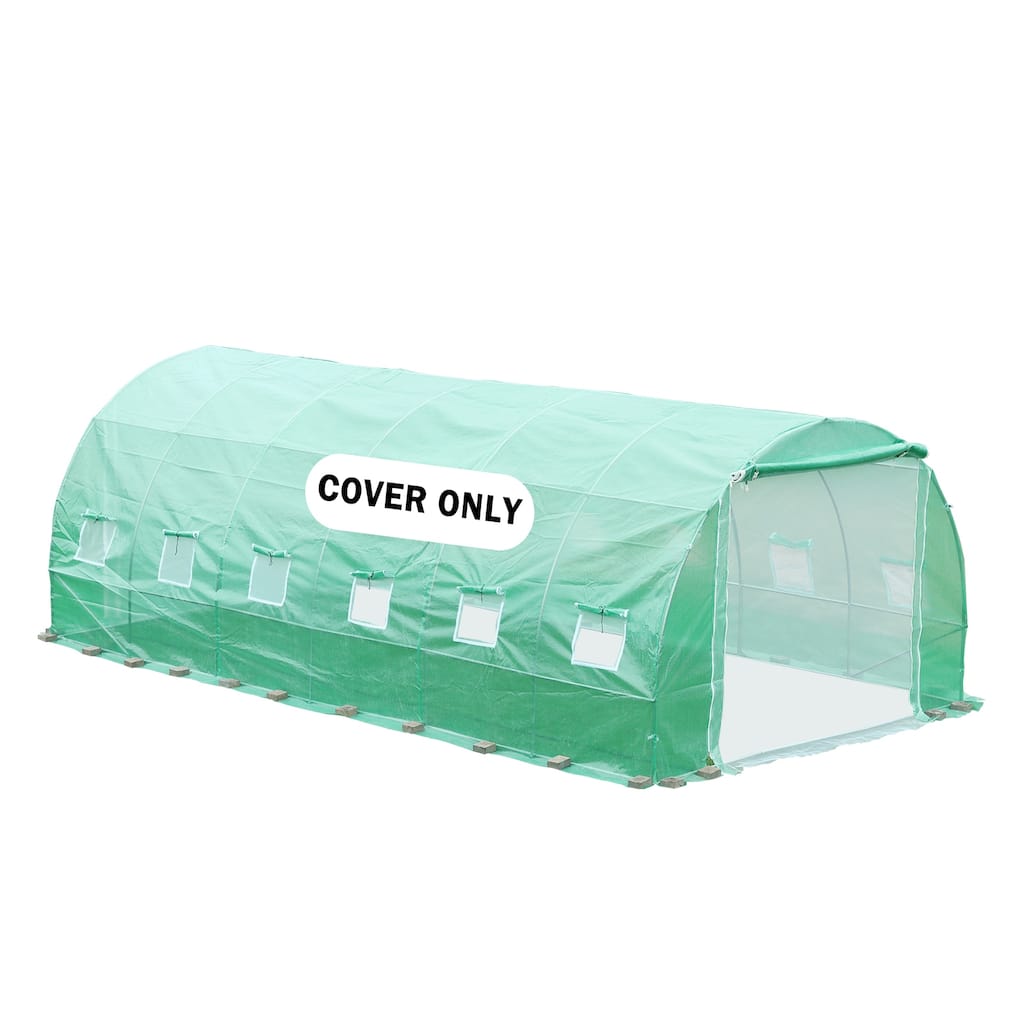 Aoodor Replacement Greenhouse Cover, Walk-in Tunnel Plant Gardening Spare Cover (No Frame)