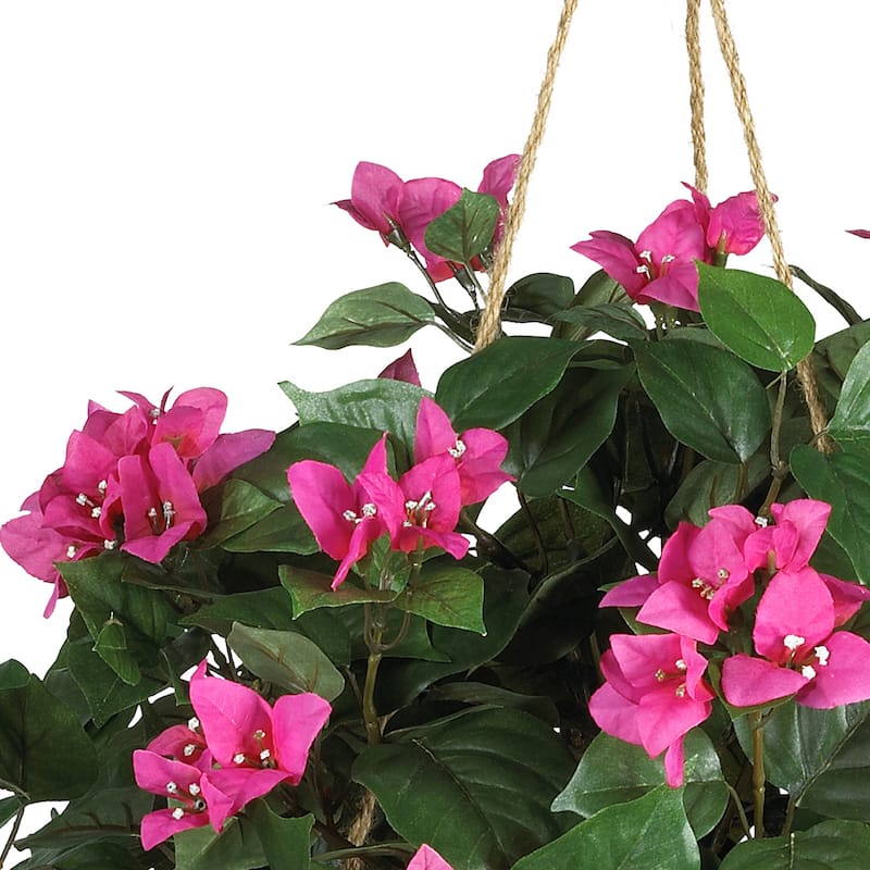 Bougainvillea Silk Plant Hanging Basket - Green