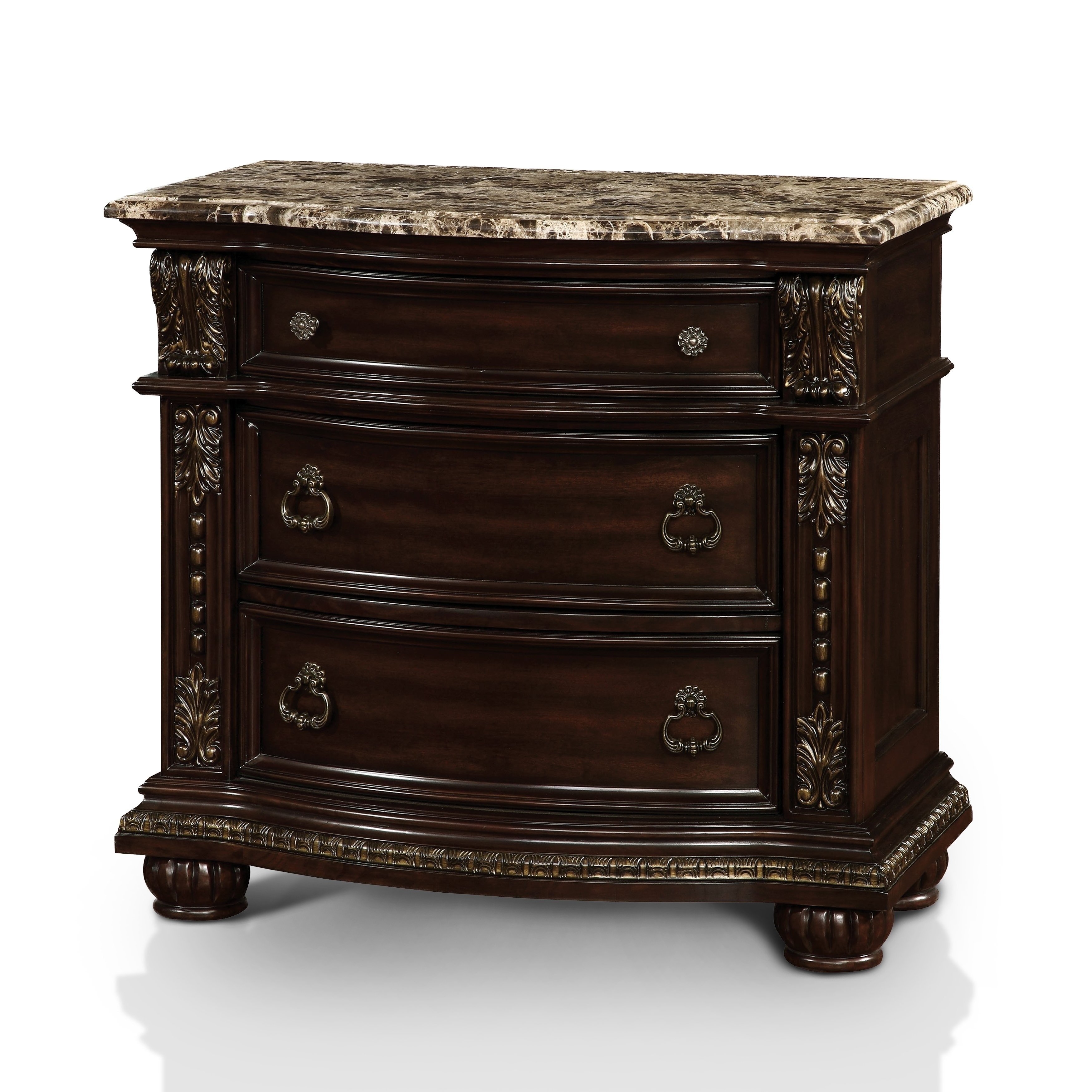 Shop Furniture Of America Dame Traditional Cherry 3 Drawer Nightstand On Sale Overstock 12829180