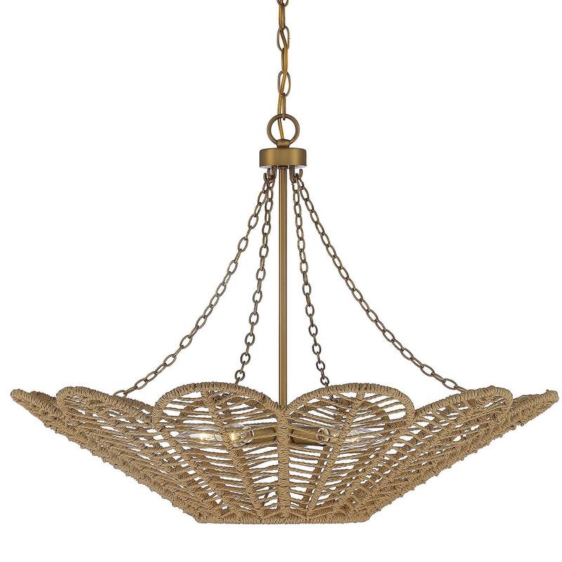 Savoy House 7-1825-5 Cyperas 5 Light 30" Wide Chandelier - Warm Brass and Rope