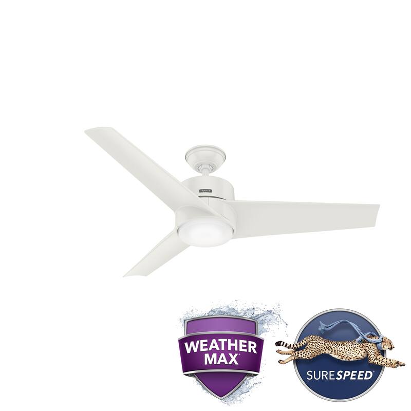 Hunter 54" Surge WeatherMax Indoor / Outdoor Ceiling Fan LED Light Kit Wall Control - Coastal Wet-Rated Salt-Air Resistant