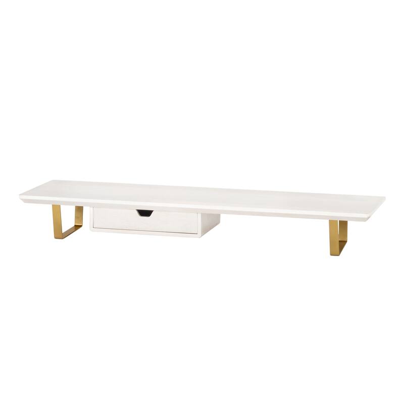 Jani Wood Monitor Stand Riser Desk - Ergonomic Design Stand, Desktop Organizer Table for Home, Office Workspace, Gaming Desk