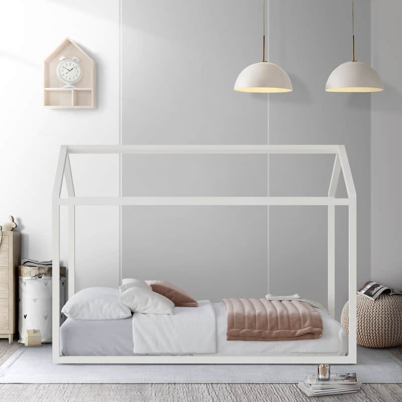 CraftPorch Dream House-shaped Twin size Wooden Canopy Bed