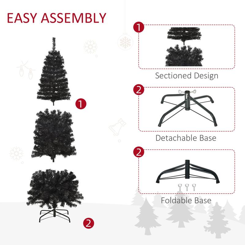 6ft Slim Douglas Fir Artificial Christmas Tree, 618 Tips, Family-Friendly Decor