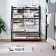 preview thumbnail 13 of 14, VECELO 29.53" H 4-Tier Metal Frame Magazine Rack Open Shelf Bookcase Storage Organizer for Living Room