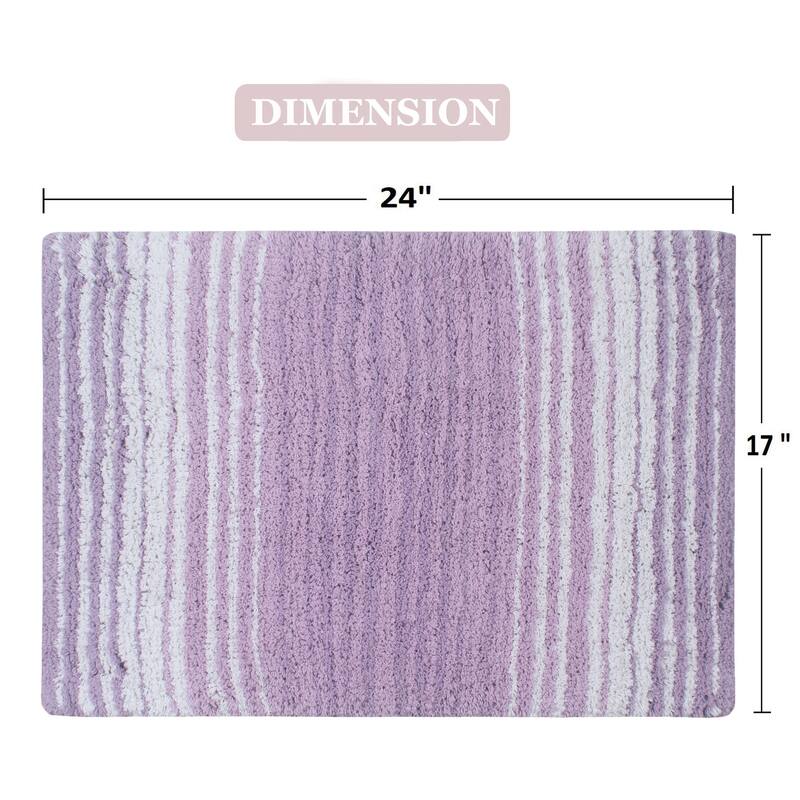 Gradiation Collection Absorbent Cotton Machine Washable Bath Rug - Purple