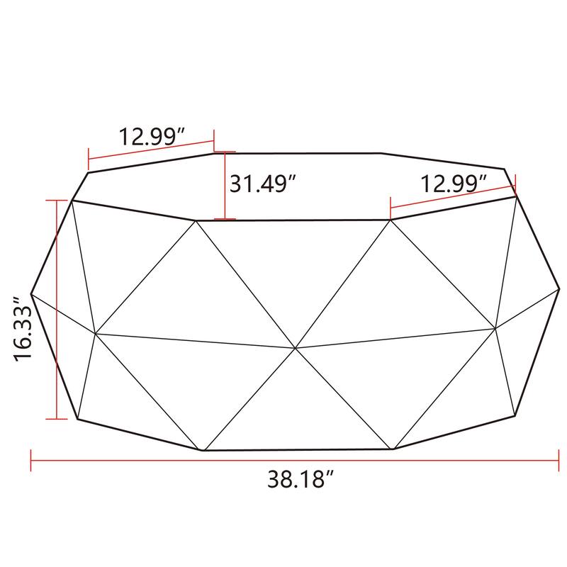 38"Three-dimensional Embossed Pattern Coffee Table