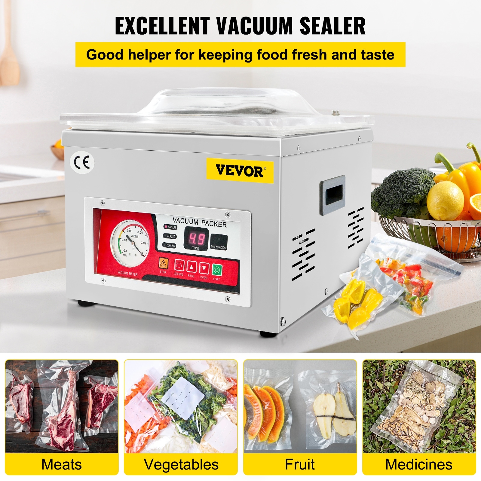 Commercial Vacuum Sealer Machine Chamber Food Saver Bag Packing Sealing 110V