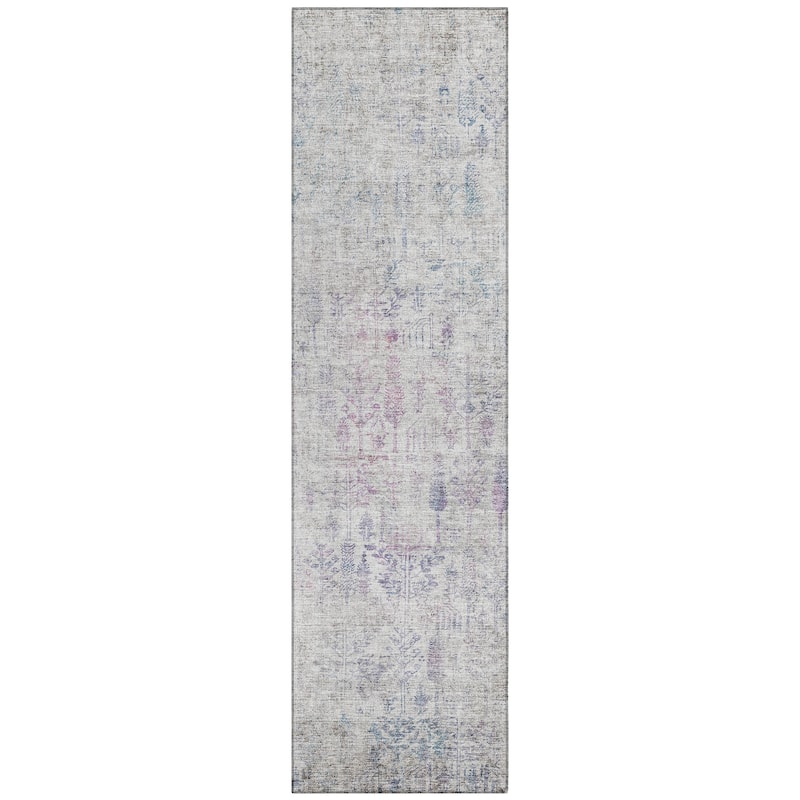 Machine Washable Indoor/ Outdoor Vintage Traditional Chantille Rug