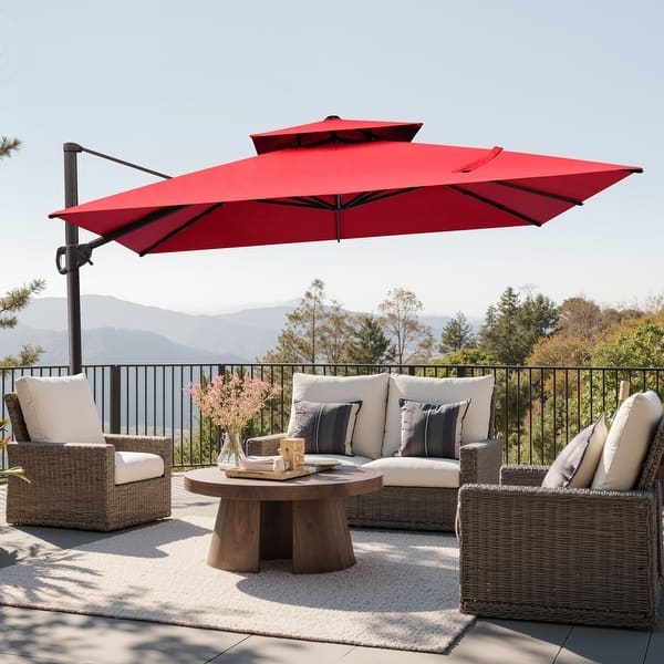 Outdoor 10 FT Square Offset Cantilever Patio Umbrella 360-Degree Rotation -  On Sale - Bed Bath & Beyond - 42643181