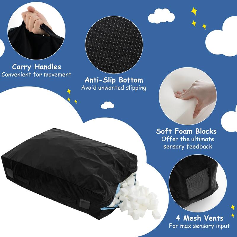 Costway 48" x 36" Crash Pad Sensory Mat with Foam Blocks and Washable - See Details
