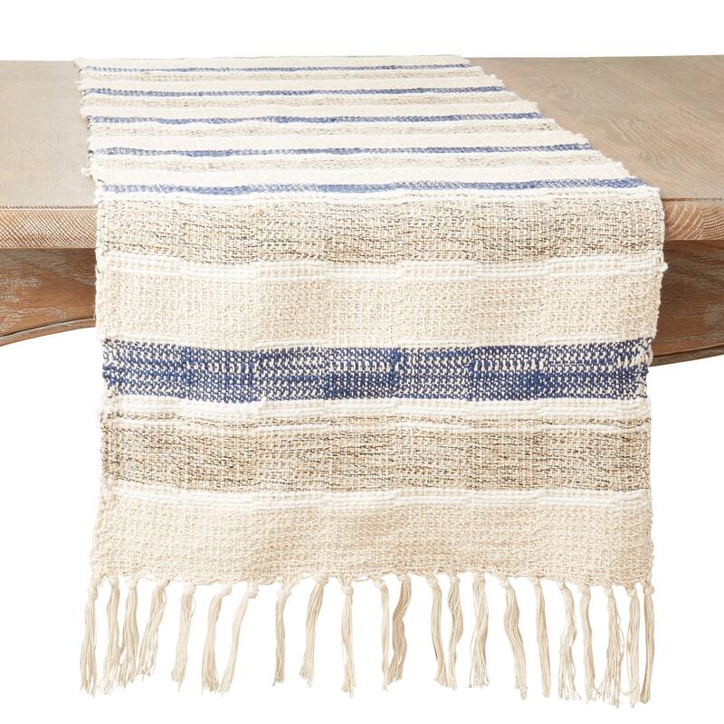 Striped Design Table Runner - 16"x72" - Navy Blue - 16"x72"