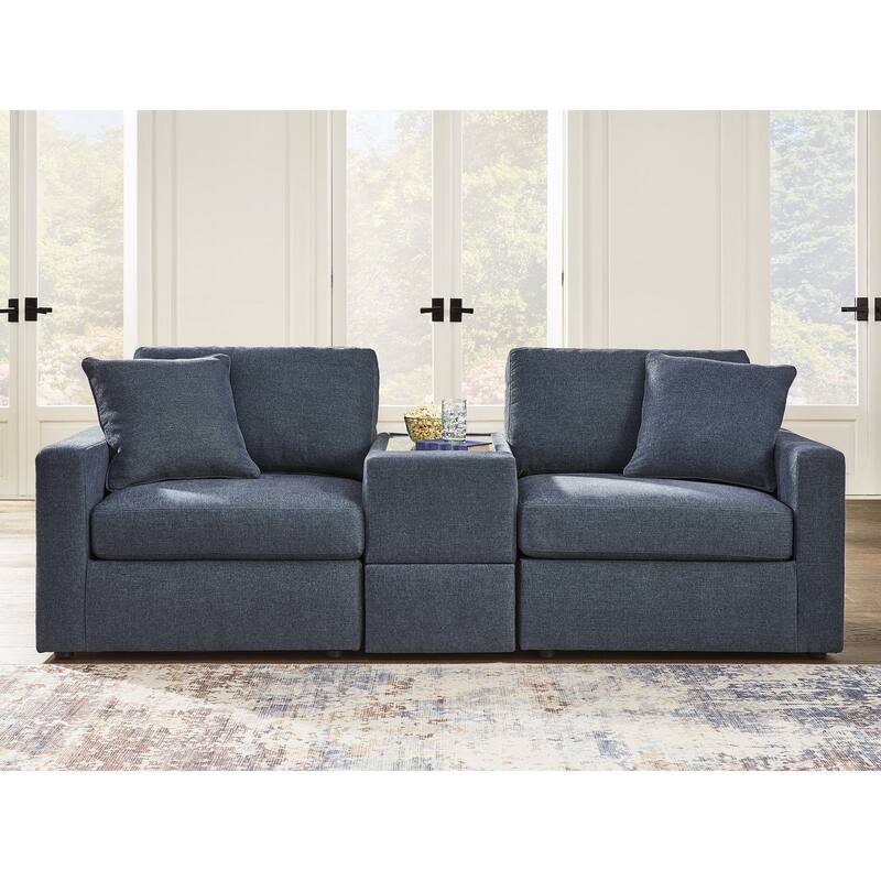 Signature Design by Ashley Modmax Dark Blue 3-Piece Sectional - 93"W x 37"D x 36"H