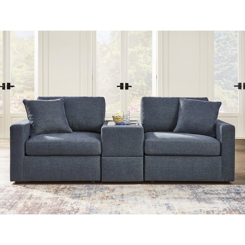Signature Design by Ashley Modmax Dark Blue 3-Piece Sectional - 93"W x 37"D x 36"H