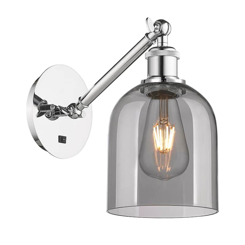 Innovations Lighting 317-1W-10-6 Bella Sconce Bella 10" Tall Wall - Polished Chrome / Light Smoke