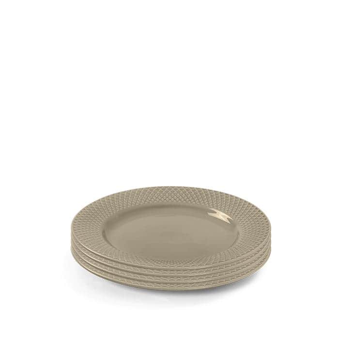 Rhombe Earth Lunch Plate Set, Clay, 4 Pcs. - 9.1