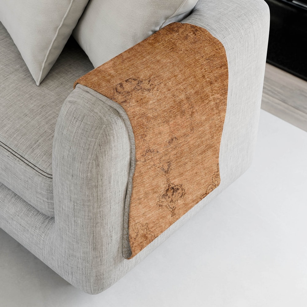 Premium Machine Washable Vintage Traditional Sherpa Throw Blanket