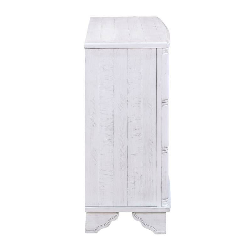 Retro Style Accent Storage Cabinet with Adjustable Shelves,Wood Grain Texture