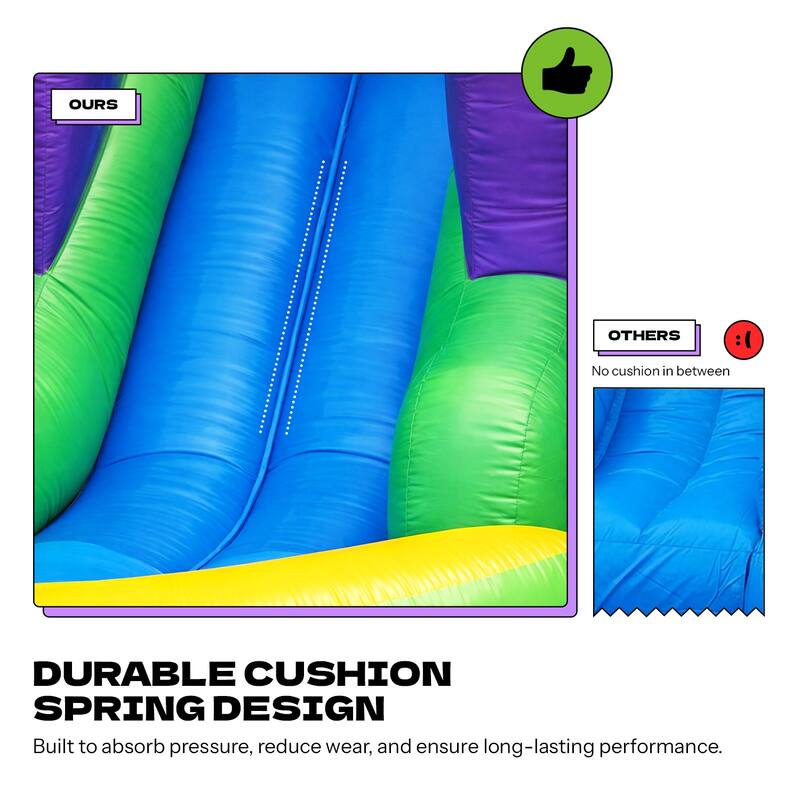 POP JUMP Rainbow Castle Bounce House and Double slide Combo