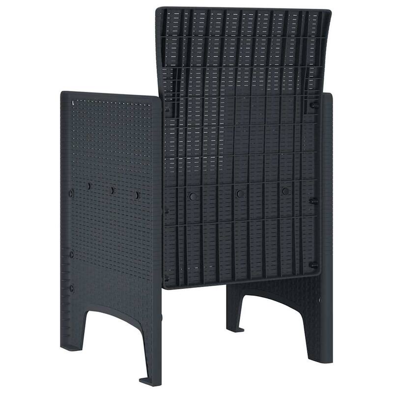 vidaXL Garden Chair 2/4 pcs Anthracite/Brown/White 53 x 49 x 85 cm PP - 53 x 49 x 85 cm