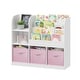 preview thumbnail 7 of 20, Kids Bookcase and Bookshelf, Multifunctional Bookcase with 3 Collapsible Fabric Drawers - White&Pink