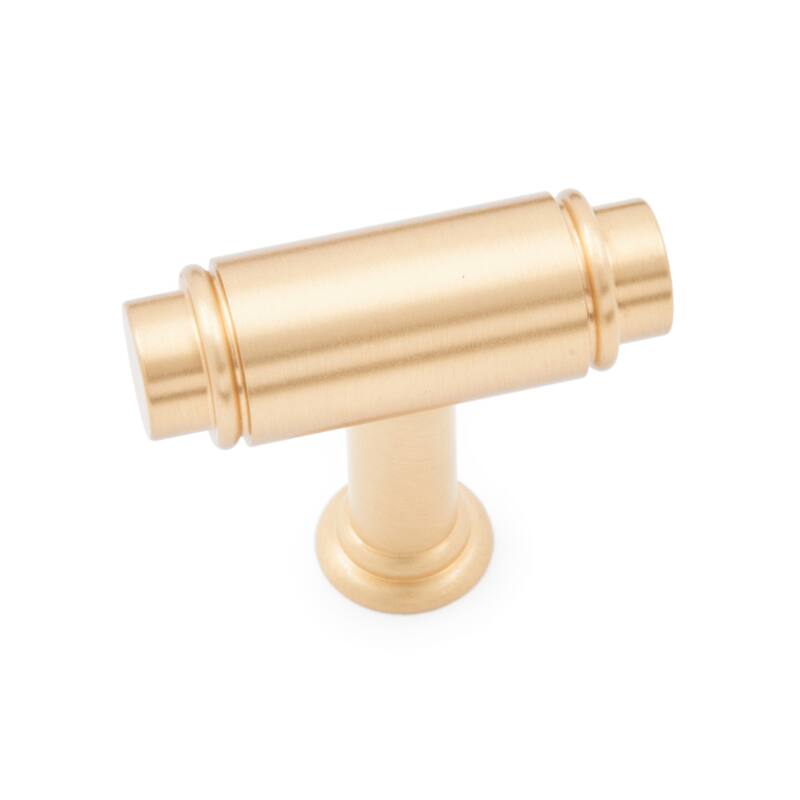 RK International Cylinder 1-5/8 Inch Bar Cabinet Knob - Satin Brass