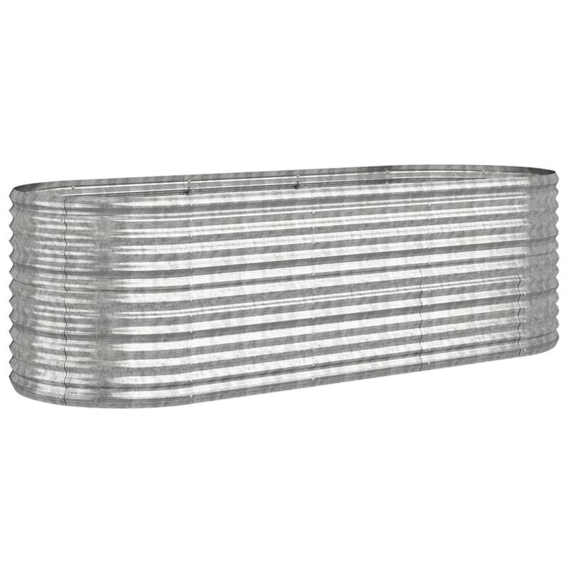 vidaXL Raised Garden Bed Raised Flower Bed Galvanized Steel Outdoor Planter