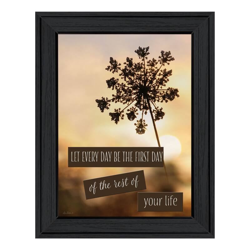 TrendyDecor4U Contemporary "The First Day" Framed Print Wall Art - Charcoal